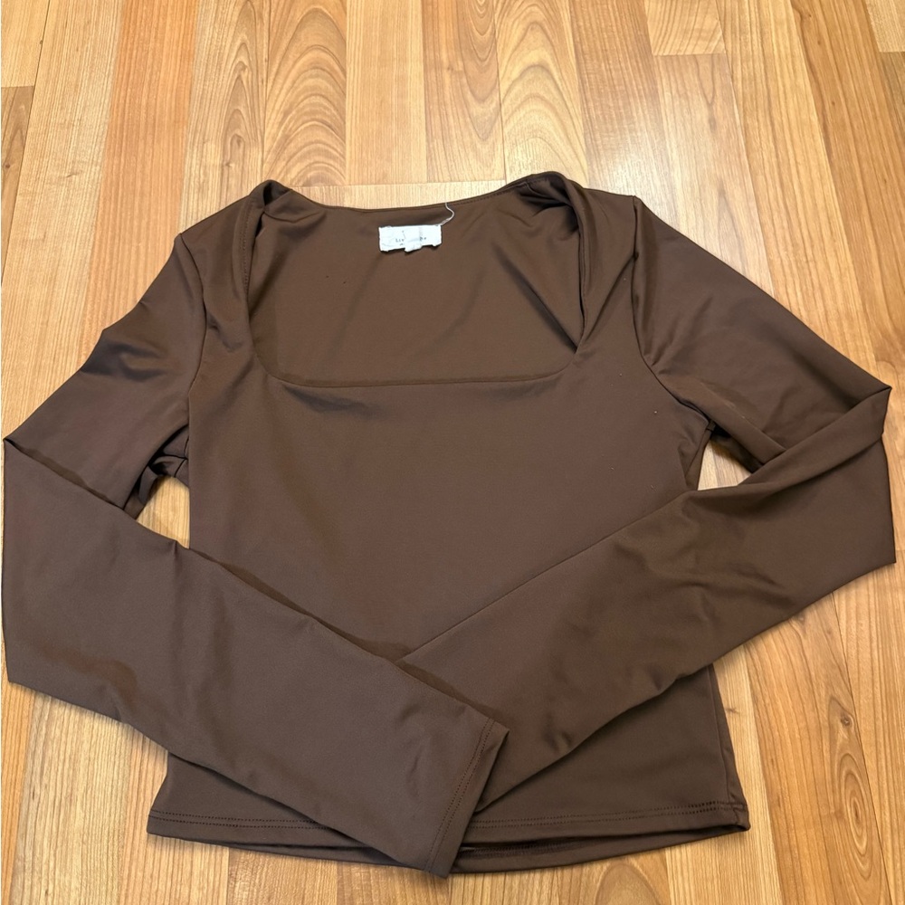 Brown Long Sleeve Women's Top